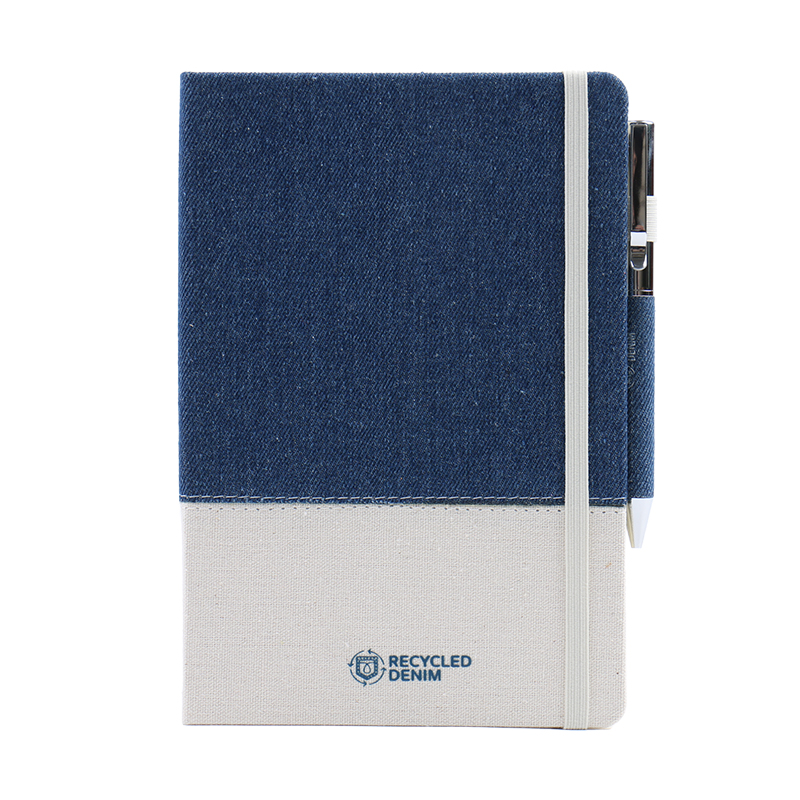 Recycled denim patchwork notebook supplier
