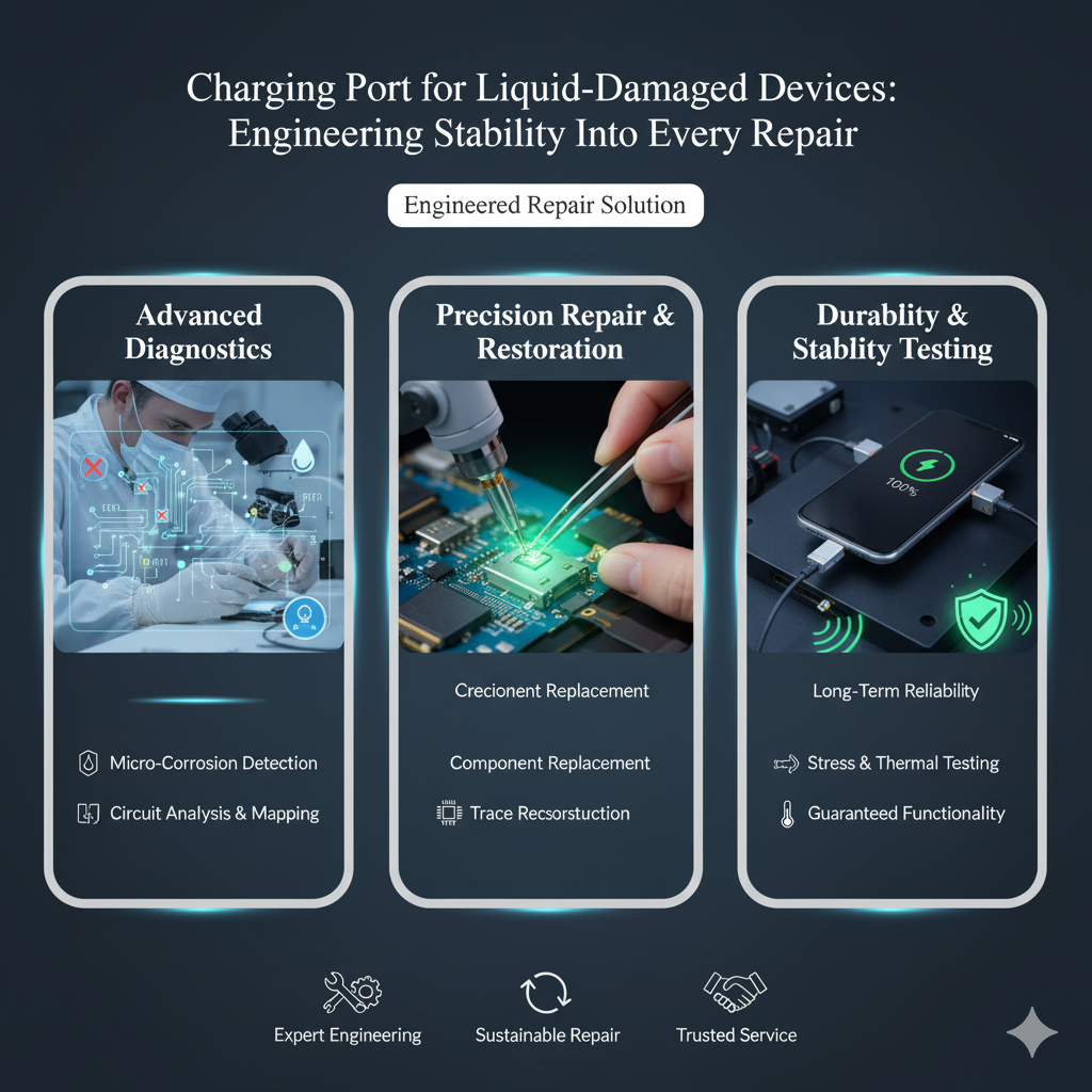 Charging Port for Liquid-Damaged Devices: Engineering Stability into Every Repair